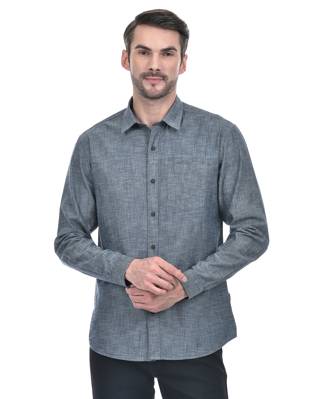 Numero Uno Men Solid Grey Shirt